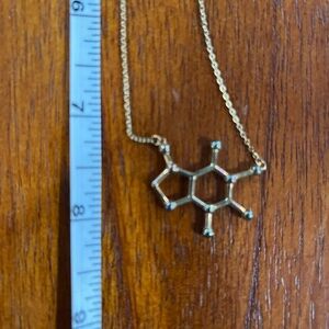 🌤️ Stainless steel gold plated coffee molecule necklace
